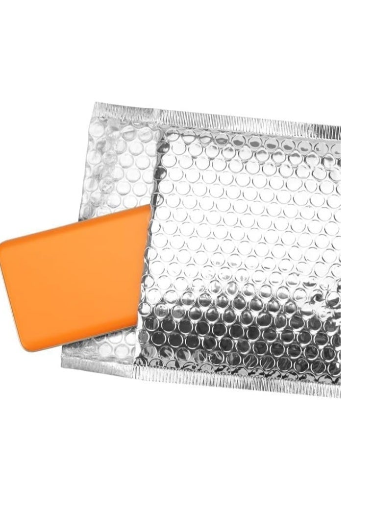 الواحة-TH مغلفات فقاعية معدنية 20×25 سم، فضية اللون، مبطنة بالبوليستر، أكياس شحن ذاتية الإغلاق من رقائق معدنية، عبوة من 20 قطعة - Image 3